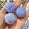 AtkitS Natural Blue Lace Agate Crystal Energy Ball Reiki Healing Gift Room Office Decoration Collection Hand Polished (Size : 60-70g) view 3