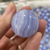 AtkitS Natural Blue Lace Agate Crystal Energy Ball Reiki Healing Gift Room Office Decoration Collection Hand Polished (Size : 60-70g) view 4