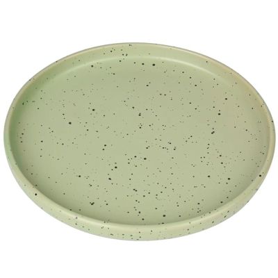 8" Stoneware Dinner Plates - Microwave Safe Rustic Ceramic Porcelain Kitchen Serving Tableware Dish Set of 2 (Color : Green)