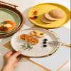 8" Stoneware Dinner Plates - Microwave Safe Rustic Ceramic Porcelain Kitchen Serving Tableware Dish Set of 2 (Color : Green) view 4