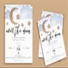 10 Piece Printed & Edited Customizable Blue/Gold Over The Moon Baby Shower/Birthday Invitations view 2
