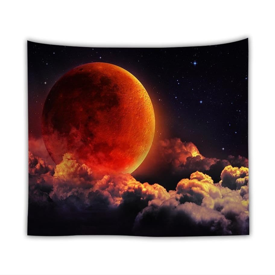 Ocean moon tapestry nature wall tapestry Estyle / 150x130cm