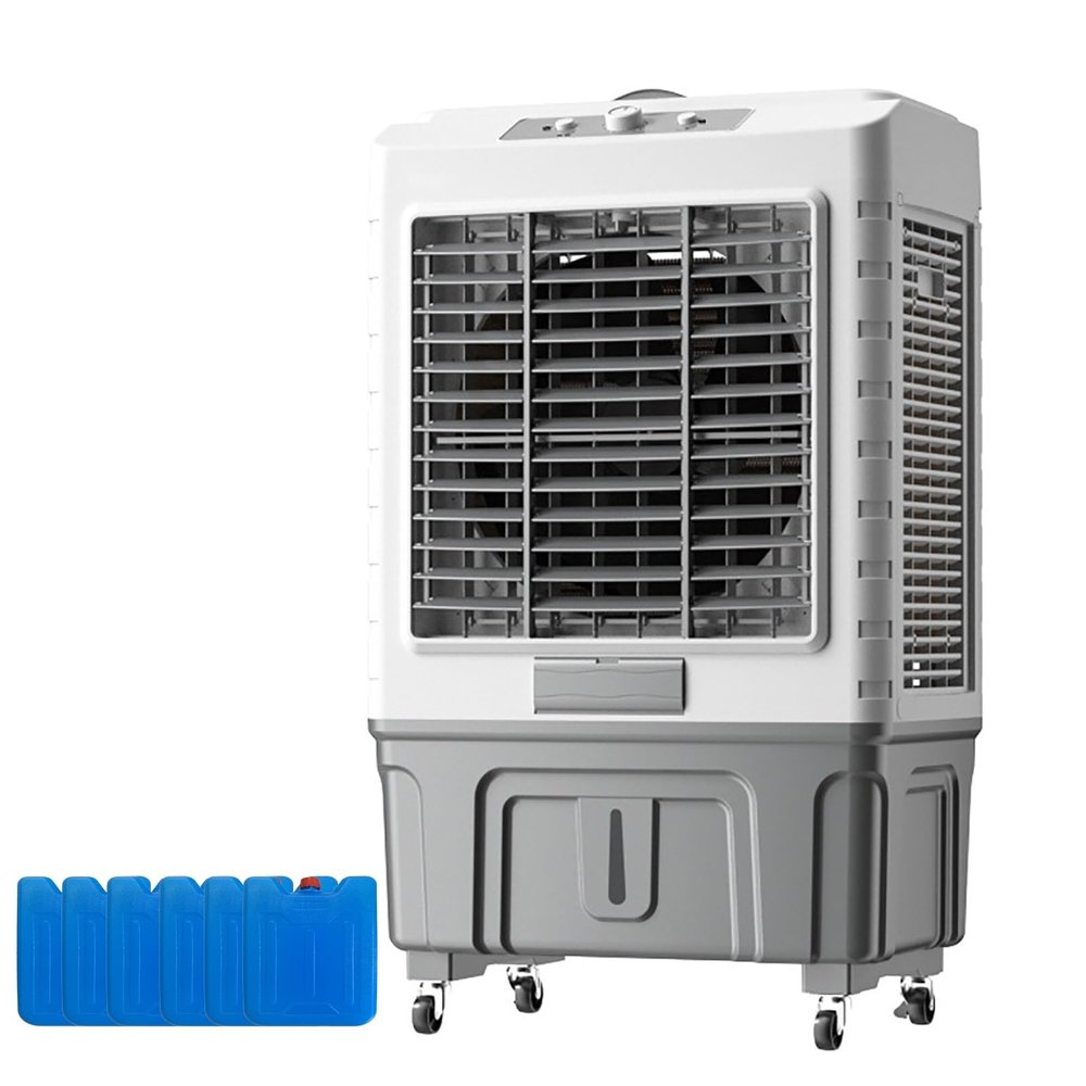 Yqyc Industrial Strength Fan Cooler for Commercial, Office, Home - Portable Evaporative Air Cooler, Large Air Volume Industrial Air Conditioning Fan with Caster Wheels and Brakes