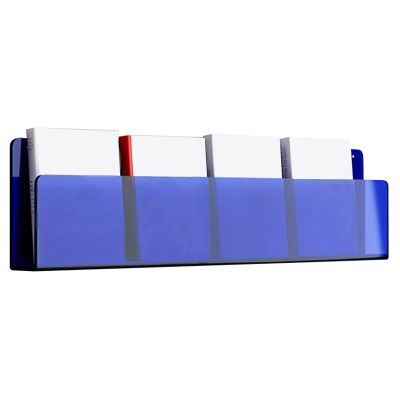 JLXJYS Clear Magazine Rack Wall Mounted, Home Office Waiting Room School Magazine Storage Holderfor File Comicbooks Vinyl Records Newspaper (Color : Blue, Size : 15x5x40cm)