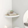 WEMYUFURN Wall Corner Shelf Oak and White 9.8"x9.8"x1.4" MDF, Kitchen Wall Cabinet, Floating Bookshelf, CD Wall Shelf, Floating Shelves for Home Dcor, and Space-Saving Design view 1