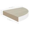 WEMYUFURN Wall Corner Shelf Oak and White 9.8"x9.8"x1.4" MDF, Kitchen Wall Cabinet, Floating Bookshelf, CD Wall Shelf, Floating Shelves for Home Dcor, and Space-Saving Design view 2