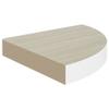 WEMYUFURN Wall Corner Shelf Oak and White 9.8"x9.8"x1.4" MDF, Kitchen Wall Cabinet, Floating Bookshelf, CD Wall Shelf, Floating Shelves for Home Dcor, and Space-Saving Design view 3