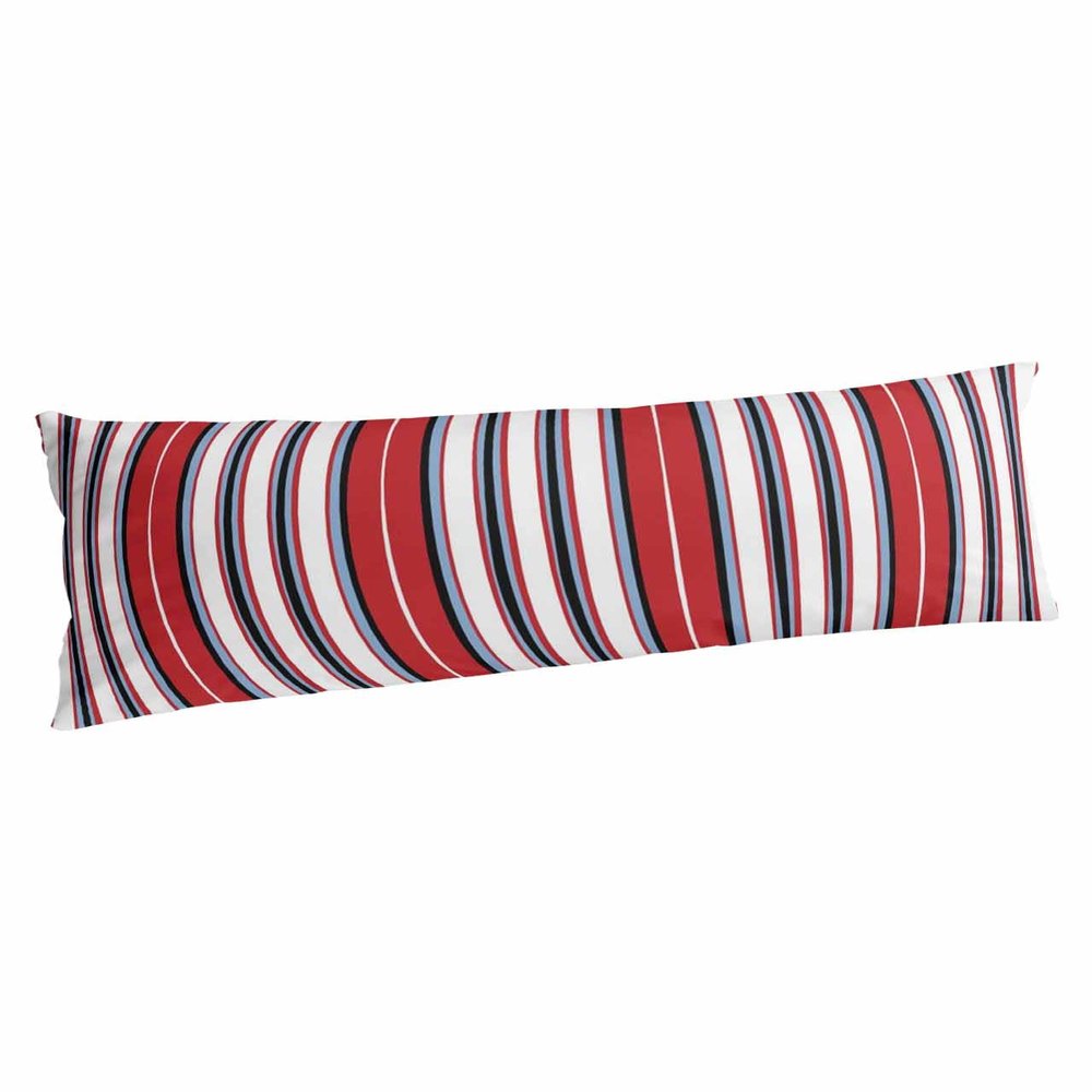 BOBOWUNY Abstract Red White Body Pillow Covers, Modern Minimalist Geometric Stripe Soft Bed Throw Pillowcases Breathable Cooling Long Lumbar Body Pillow Sham Cover for Bed Sofa 20x54