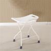 Bath Stools,Shower Stool Bathroom White Foldable Shower Chair Change Shoes Stool Elderly/Handicapped/Pregnant Bath Stool Safety Anti-Slip Chair Max. 130Kg Bathroom Bath Stools view 2