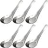 6Pcs Soup Spoons, Stainless Steel Dinner Spoons Chinese Soup Spoon Asian Soup Spoons for Bouillon Dessert Cereal Thai Miso Ramen/1721 (Color : Silver, Size : 13.7X4X1CM) view 1