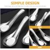 6Pcs Soup Spoons, Stainless Steel Dinner Spoons Chinese Soup Spoon Asian Soup Spoons for Bouillon Dessert Cereal Thai Miso Ramen/1721 (Color : Silver, Size : 13.7X4X1CM) view 3