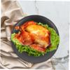 4 Pcs Black Melamine Plate Black Dinner Plates Round Serving Platter Fondue Plates Kitchen Plates Gothic Dinnerware Set Barbecue Melamine Dish Round Plate Flat Bottom Plate Disc/1878 (Color : Black, view 3