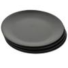 4 Pcs Black Melamine Plate Black Dinner Plates Round Serving Platter Fondue Plates Kitchen Plates Gothic Dinnerware Set Barbecue Melamine Dish Round Plate Flat Bottom Plate Disc/1878 (Color : Black, view 4