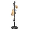 OIRUMIE Coat Rack,Coat Rack Stand with 8 Hooks Umbrella Hoolder Marble Base view 1