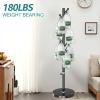 OIRUMIE Coat Rack,Coat Rack Stand with 8 Hooks Umbrella Hoolder Marble Base view 3