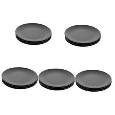 4 Pcs Black Melamine Plate Black Dinner Plates Round Serving Platter Fondue Plates Kitchen Plates Gothic Dinnerware Set Barbecue Melamine Dish Round Plate Flat Bottom Plate Disc/1878 (Color : Blackx5