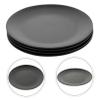 4 Pcs Black Melamine Plate Black Dinner Plates Round Serving Platter Fondue Plates Kitchen Plates Gothic Dinnerware Set Barbecue Melamine Dish Round Plate Flat Bottom Plate Disc/1878 (Color : Blackx5 view 3