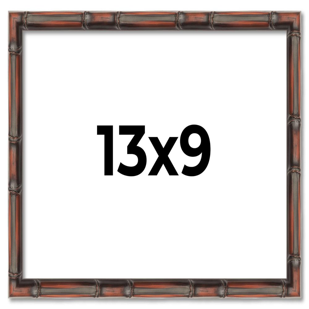 13x9 Frame Brown Bamboo with Dark Coffee/Walnut Finish | Solid Wood Picture Frame Width 0.75 Inches | Interior Depth 0.5 Inches | Complete with UV Acrylic, Foam Board Backing & Hanging Hardware