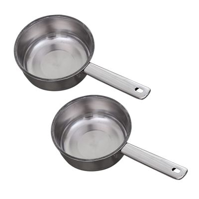 2pcs Square Handle Water Ladle Stainless Steel Scoop Kitchen Gadgets Cooking Ladle Kitchen Water Ladle Stainless Steel Silver Household Water Scoop Stainless Steel Ladle Soup Ladle/2067 (Color : Silv