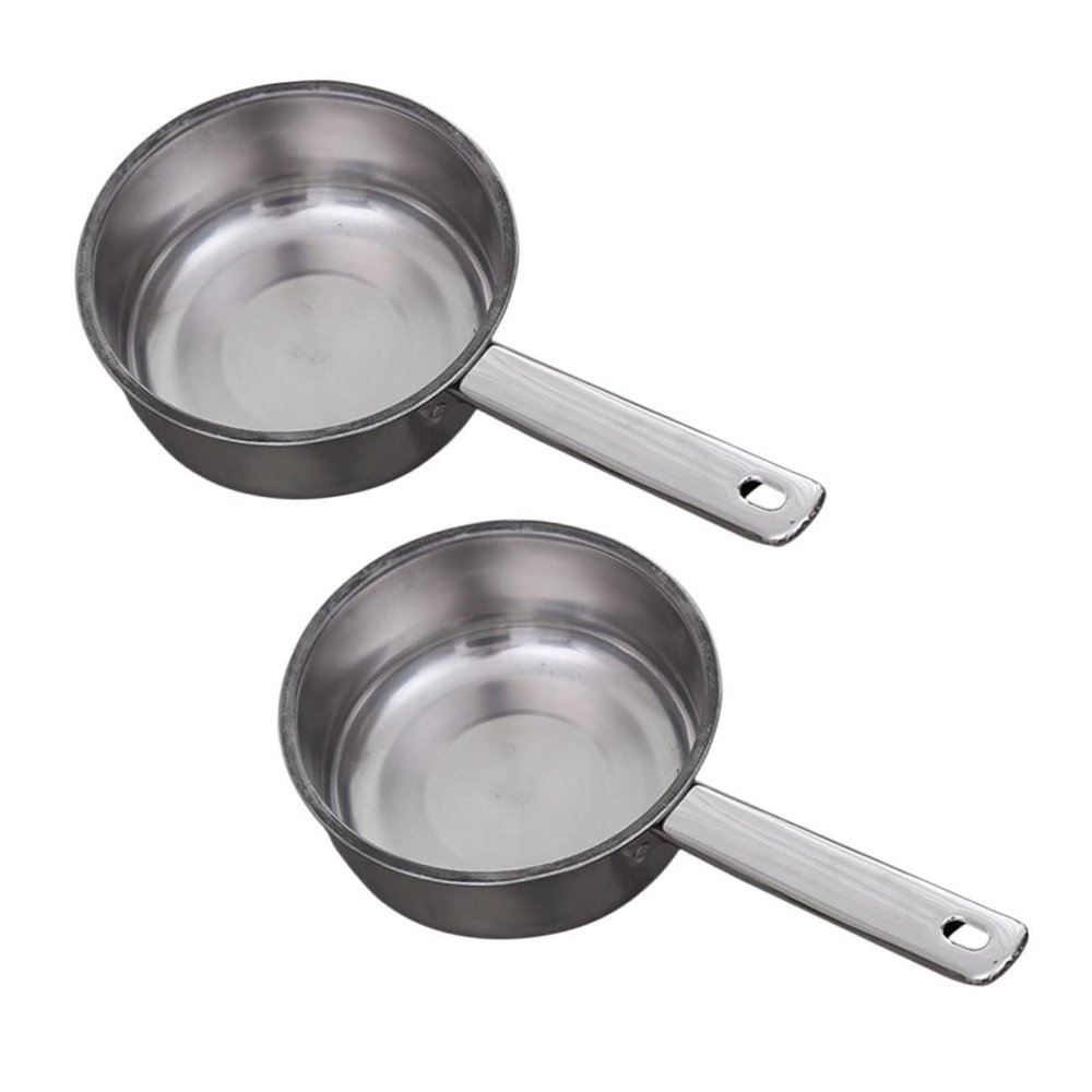 2pcs Square Handle Water Ladle Stainless Steel Scoop Kitchen Gadgets Cooking Ladle Kitchen Water Ladle Stainless Steel Silver Household Water Scoop Stainless Steel Ladle Soup Ladle/2067 (Color : Silv
