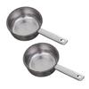 2pcs Square Handle Water Ladle Stainless Steel Scoop Kitchen Gadgets Cooking Ladle Kitchen Water Ladle Stainless Steel Silver Household Water Scoop Stainless Steel Ladle Soup Ladle/2067 (Color : Silv view 1