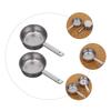 2pcs Square Handle Water Ladle Stainless Steel Scoop Kitchen Gadgets Cooking Ladle Kitchen Water Ladle Stainless Steel Silver Household Water Scoop Stainless Steel Ladle Soup Ladle/2067 (Color : Silv view 2