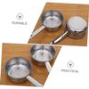 2pcs Square Handle Water Ladle Stainless Steel Scoop Kitchen Gadgets Cooking Ladle Kitchen Water Ladle Stainless Steel Silver Household Water Scoop Stainless Steel Ladle Soup Ladle/2067 (Color : Silv view 3