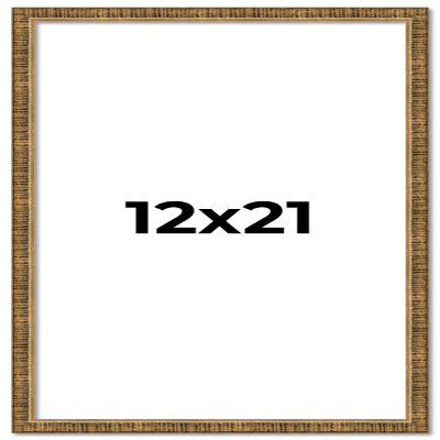 12x21 Frame Gold Kingsley Distressed Solid Wood Picture Frame Width 0.75 Inches | Interior Frame Depth 0.5 Inches | Kingsley Frame with UV Acrylic, Foam Board Backing & Hanging Hardware