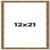 12x21 Frame Gold Kingsley Distressed Solid Wood Picture Frame Width 0.75 Inches | Interior Frame Depth 0.5 Inches | Kingsley Frame with UV Acrylic, Foam Board Backing & Hanging Hardware view 1