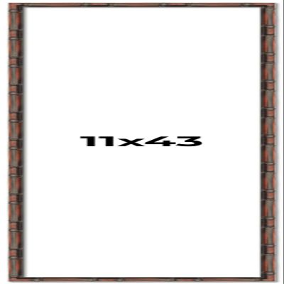 11x43 Frame Brown Bamboo with Dark Coffee/Walnut Finish | Solid Wood Picture Frame Width 0.75 Inches | Interior Depth 0.5 Inches | Complete with UV Acrylic, Foam Board Backing & Hanging Hardware