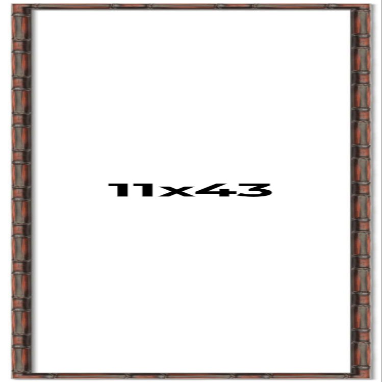 11x43 Frame Brown Bamboo with Dark Coffee/Walnut Finish | Solid Wood Picture Frame Width 0.75 Inches | Interior Depth 0.5 Inches | Complete with UV Acrylic, Foam Board Backing & Hanging Hardware
