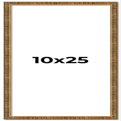 10x25 Frame Gold Kingsley Distressed Solid Wood Picture Frame Width 0.75 Inches | Interior Frame Depth 0.5 Inches | Kingsley Frame with UV Acrylic, Foam Board Backing & Hanging Hardware