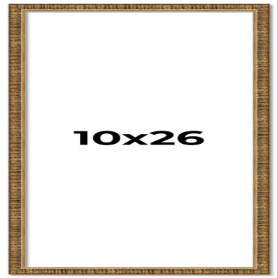10x26 Frame Gold Kingsley Distressed Solid Wood Picture Frame Width 0.75 Inches | Interior Frame Depth 0.5 Inches | Kingsley Frame with UV Acrylic, Foam Board Backing & Hanging Hardware