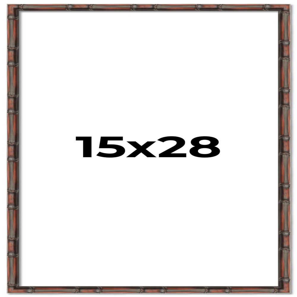 15x28 Frame Brown Bamboo with Dark Coffee/Walnut Finish | Solid Wood Picture Frame Width 0.75 Inches | Interior Depth 0.5 Inches | Complete with UV Acrylic, Foam Board Backing & Hanging Hardware