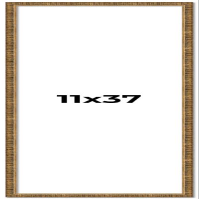 11x37 Frame Gold Kingsley Distressed Solid Wood Picture Frame Width 0.75 Inches | Interior Frame Depth 0.5 Inches | Kingsley Frame with UV Acrylic, Foam Board Backing & Hanging Hardware