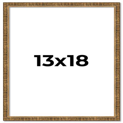 13x18 Frame Gold Kingsley Distressed Solid Wood Picture Frame Width 0.75 Inches | Interior Frame Depth 0.5 Inches | Kingsley Frame with UV Acrylic, Foam Board Backing & Hanging Hardware