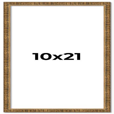 10x21 Frame Gold Kingsley Distressed Solid Wood Picture Frame Width 0.75 Inches | Interior Frame Depth 0.5 Inches | Kingsley Frame with UV Acrylic, Foam Board Backing & Hanging Hardware