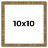 10x10 Frame Gold Kingsley Distressed Solid Wood Picture Frame Width 0.75 Inches | Interior Frame Depth 0.5 Inches | Kingsley Frame with UV Acrylic, Foam Board Backing & Hanging Hardware view 1