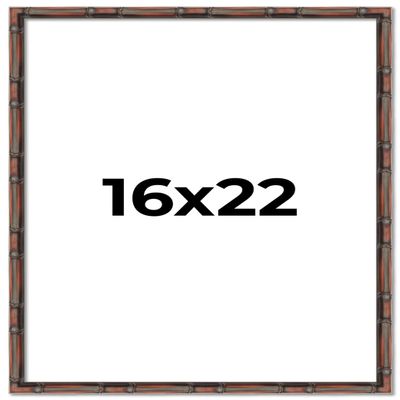 16x22 Frame Brown Bamboo with Dark Coffee/Walnut Finish | Solid Wood Picture Frame Width 0.75 Inches | Interior Depth 0.5 Inches | Complete with UV Acrylic, Foam Board Backing & Hanging Hardware