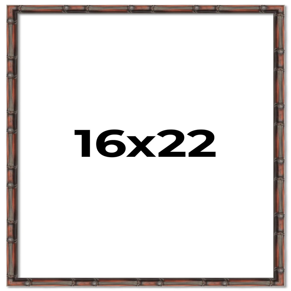 16x22 Frame Brown Bamboo with Dark Coffee/Walnut Finish | Solid Wood Picture Frame Width 0.75 Inches | Interior Depth 0.5 Inches | Complete with UV Acrylic, Foam Board Backing & Hanging Hardware