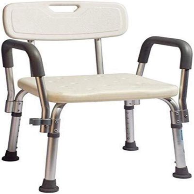 Bath Stools,Bath Chair Shower Stool Bathroom Seat - Lightweight Aluminum - Portable - with Backrest - The Elderly White Bea200 Kg