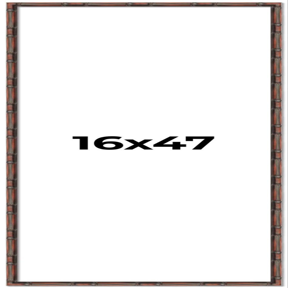 16x47 Frame Brown Bamboo with Dark Coffee/Walnut Finish | Solid Wood Picture Frame Width 0.75 Inches | Interior Depth 0.5 Inches | Complete with UV Acrylic, Foam Board Backing & Hanging Hardware