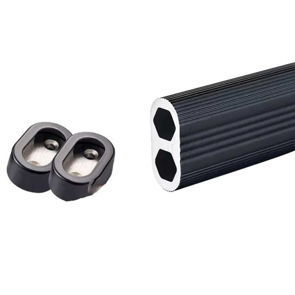 RENLXFI Closet Rod Brackets Heavy Duty, Aluminum Closet Bar Extender for Hanging Clothes, Non-Slip Clothing Garment Rail, with Socket Set (Color : ligjt Grey, Size : 80cm/31.5in)