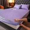 FCLDESHOP Mattress CoverSummer Latex Ice Silk Fitted Sheet, Solid Color Non-Slip Mattress Topper Fits 12"/30cm Deep Mattresses,Purple,180 * 200cm (1pcs) view 1