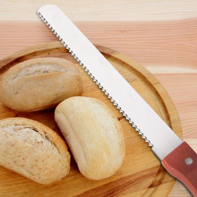 HTBMALL Bread Knife, Stainless Steel Serrated Bread Knife for Homemade Bread, Cakes & Bagels, 10 Inch Kitchens Knifes Saw Breads Cutter, Bagel Sourdough Slicer Knifes with Wooden Handle