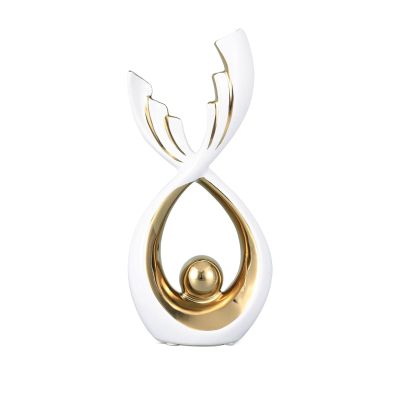 AOPPLSOT Ceramic Deco Sculpture, Modern Abstract Home Decor, for Office Decorative Items, Table, Bedroom, Windowsill, Decoration Living Room,White a