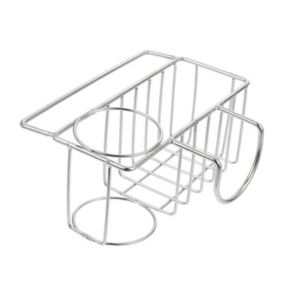 FELTECHELECTR Easy Install Sink Storage Rack Dish Drying Basket Utensils Holder Silver Drain Rack Steel