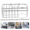 FELTECHELECTR Easy Install Sink Storage Rack Dish Drying Basket Utensils Holder Silver Drain Rack Steel view 3