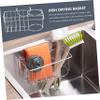 FELTECHELECTR Easy Install Sink Storage Rack Dish Drying Basket Utensils Holder Silver Drain Rack Steel view 4