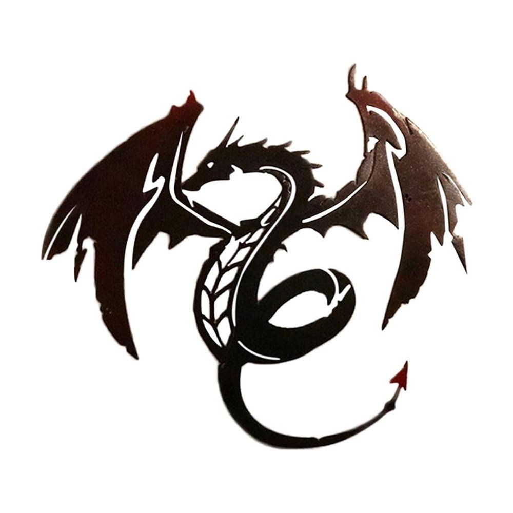 Metal Dragon Wall Art Dragon Sculpture Metal Unique Wall Hanging Art Dragon Wall Artwork Metal Dragons for Home Decoration, 28 x 22cm (1)